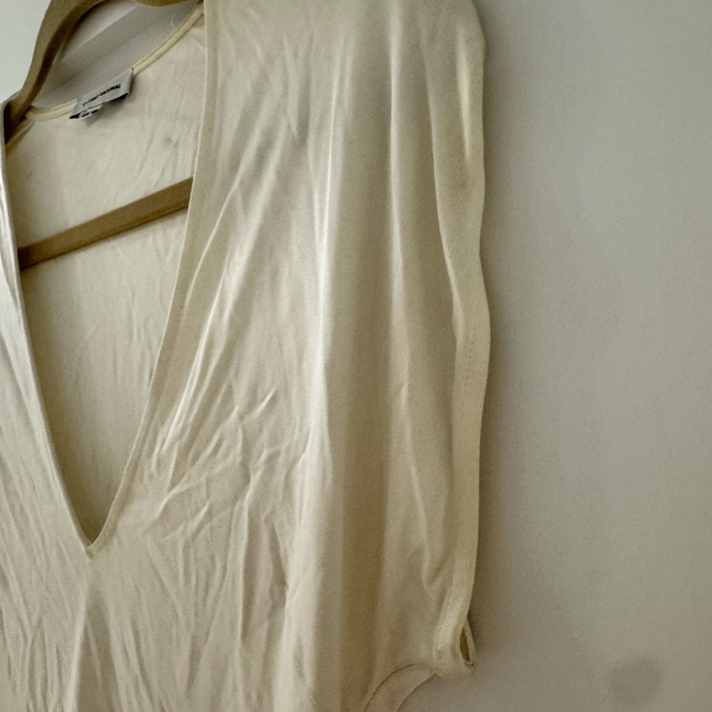 CNC Costume National Ivory V-Neck Tee - Picture 3 of 5